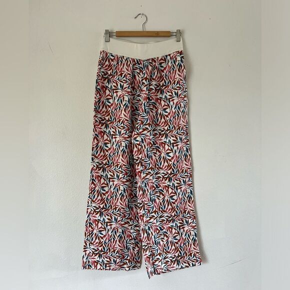 Lands' End Pants - Lands End Floral Print Linen Wide Leg Pants